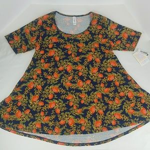 Lularoe Women Size Small Shirt Blue Orange Floral